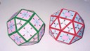 Cuboctaedro rômbico e cubo oblíquo Cuboctaedro rômbico e cubo oblíquo